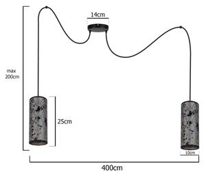 Пендел AVALO 2xE27/60W/230V сив/черен