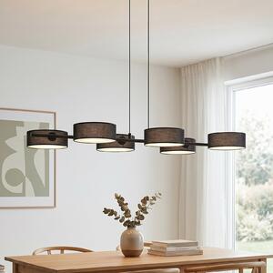 EMIBIG LIGHTING Висяща лампа DRUMZ, черна, дължина 100 см, 6-лампова, текстил, E14, Затъмняване, Черен, Дневна/трапезария, Плат / текстил, Модерен