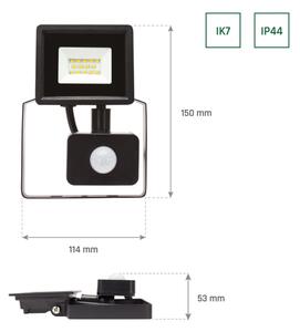 LED Екстериорен прожектор със сензор NOCTIS LUX 3 LED/10W/230V 4000K IP44 черен