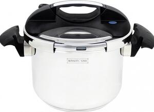 Тенджера под налягане Royalty Line RL-PS6L, 6 l, 22 cm диаметър, неръждаема стомана, капак с въртящ механизъм, инокс