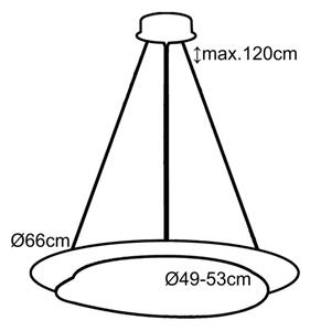 Top Light - LED Димируем пендел LED/51W/230V 3000-6500K + д.у