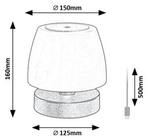 Rabalux 7040 - LED Димируема настолна лампа ODERA LED/3W/5V 2000 mAh IP44