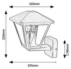 Rabalux 7146 - Екстериорен аплик PARAVENTO 1xE27/40W/230V IP44