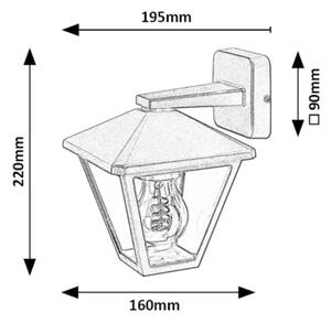 Rabalux 7147 - Екстериорен аплик PARAVENTO 1xE27/40W/230V IP44