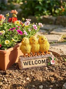 Sinsay - Стояща градинска декорация с надпис „Welcome“ - жълт