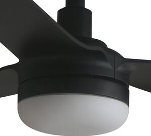 FARO BARCELONA LED тавански вентилатор Punt M, черен, DC, безшумен, 130 см, CCT, Затъмняване, Черен, Дневна/трапезария, Метал, Модерен