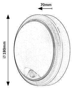 Rabalux 77028 - LED Екстериорен аплик със сензор LED/15W/230V IP54