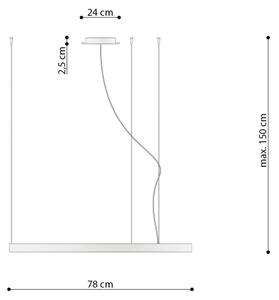 Thoro TH.246 - LED Пендел RIO LED/50W/230V CRI90 3000K Ø 78 см златист