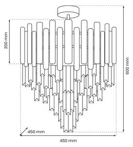 Висящ полилей MADISON 9xE14/40W/230V златист