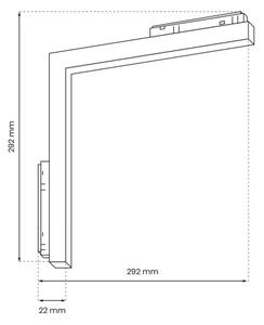 LED Лампа за релсова система MAGNETIC TRACK L-DOWN LED/24W/48V 4000K черен