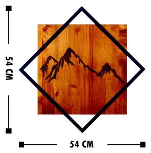 Декорация за стена 54x54 см планина дърво/метал