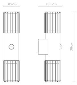 Globo 32160-2S - Външен стенен осветител с датчик MERVIN 2xE27/15W/230V IP54