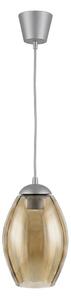 Brilagi - LED полилей на кабел GLASS 1xE27/60W/230V Ø 17 см сребрист/опушено бежово