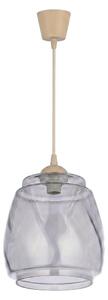 Brilagi - LED полилей на кабел R GLASS 1xE27/60W/230V Ø 26 см бежово/димчато сиво