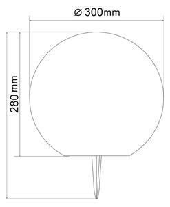 LED соларна лампа KULA, 3,2 V, 3000/4000/6500 K, с диаметър 30 см, 600 mAh, IP65, бяла
