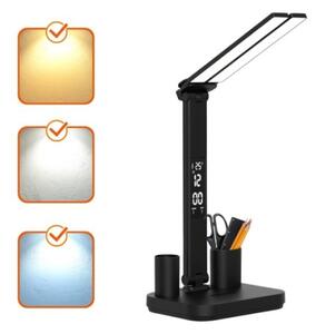 LED димируема презареждаема настолна лампа NOBLITE P LED/5W/5V 3000/4000/6000K 2200mAh черна