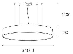 LED2 - LED Димируем пендел MONO LED/153W/230V 3000K/4000K бял