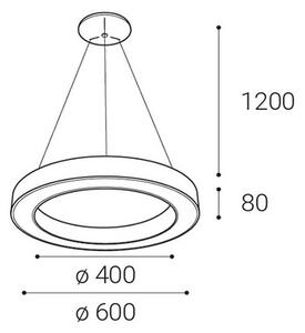 LED2 - LED Димируем пендел SATURN LED/50W/230V 3000K/4000K черен