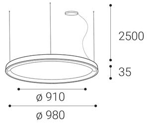 LED2 - LED Димируем пендел BELLA LED/80W/230V 3000K/4000K кафяв