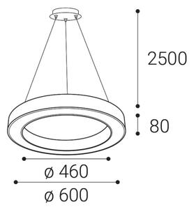 LED2 - LED Димируем пендел SATURN LED/50W/230V 3000K/4000K бял