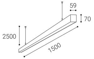 LED2 - LED Пендел NOLI LED/60W/230V 3000K/3500K/4000K черен