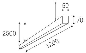 LED2 - LED Пендел NOLI LED/40W/230V 3000K/3500K/4000K черен