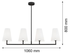 Argon 1831 - Висящ полилей SAFIANO 4xE27/15W/230V черен