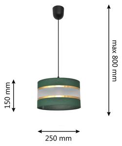 Пендел HELEN 1xE27/60W/230V Ø 25 cm зелен/златист