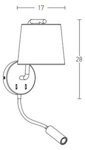 Zambelis H57 - LED Аплик LED/3W + 1xE27/40W/230V черен