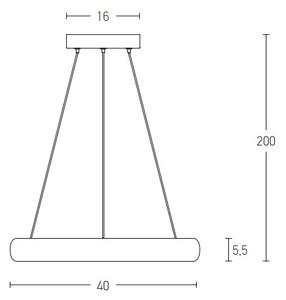 Zambelis 2046 - LED Димируем пендел LED/30W/230V Ø 40 см златист