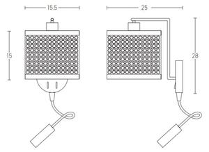 Zambelis 20355 - LED Аплик 1xE27/40W + LED/3W/230V ратан