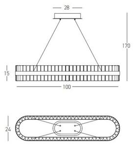 Zambelis 22041 - LED Димируем пендел LED/68W/230V златист