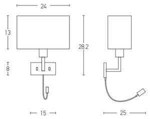 Zambelis H51 - LED Аплик LED/3W + 1xE27/40W/230V