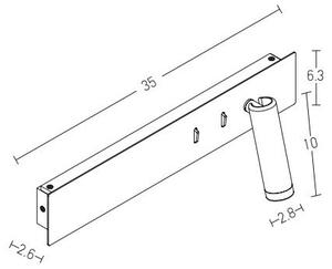 Zambelis H54 - LED Аплик LED/3W + LED/10W/230V черен