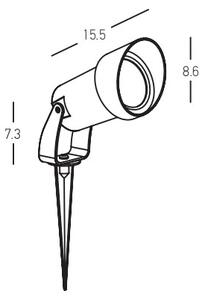 Zambelis E310 - Екстериорна лампа 1xGU10/7W/230V IP54