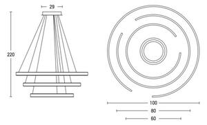 Zambelis 2014 - LED Димируем пендел LED/120W/230V златист