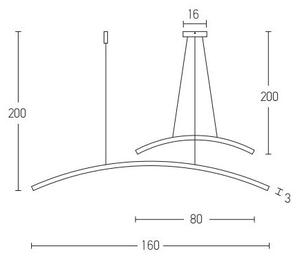 Zambelis 20130 - LED Димируем пендел LED/48W/230V черен