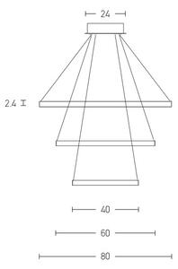 Zambelis 180031-D - LED Димируем пендел LED/135W/230V меден