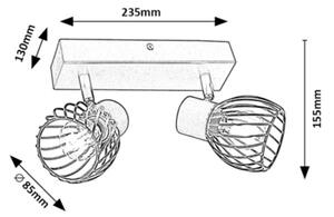 Rabalux 73002 - Спот ABERAMA 2xE14/10W/230V