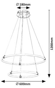 Rabalux 72009 - LED Димируем пендел IRELIA LED/55W/230V + д.у