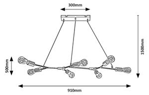 Rabalux 72027 - Пендел BRANWEN 7xE27/25W/230V