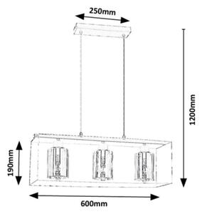 Rabalux 72033 - Пендел CHADWICK 3xE27/25W/230V