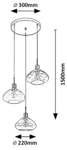 Rabalux 72023 - Пендел DVORA 3xE27/40W/230V