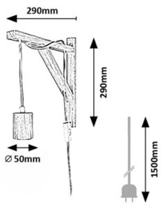 Rabalux 71028 - Аплик UBUL 1xE27/60W/230V бук