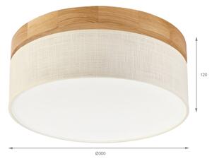 Brilagi - LED таванно осветително тяло BELLADONNA LED/20W/230V Ø 30 см крем/дъб