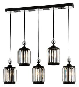Полилей на кабел CRYSTALLINE 5xE27/40W/230V черен