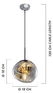 Полилей на кабел CRUMPLED 1xE27/24W/230V, Ø 18 см, опушен
