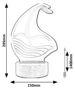 Rabalux 76001 - LED Детска малка настолна лампа AKALI LED/2W/5V 3000K лодка бук