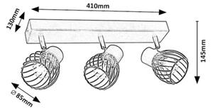 Rabalux 73003 - Спот ABERAMA 3xE14/10W/230V