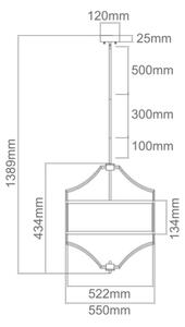 Open Design OR80933 - Полилей на прът STESSO 4xE27/15W/230V Ø 55 см месинг/бял